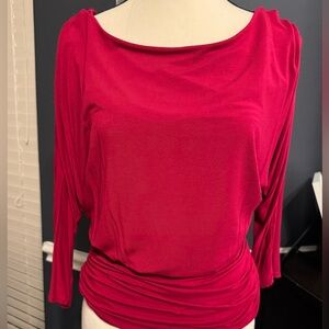 White House Black Market Vibrant Red Blouse